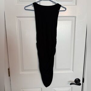 Sleeveless Black Ruched Bodycon Dress